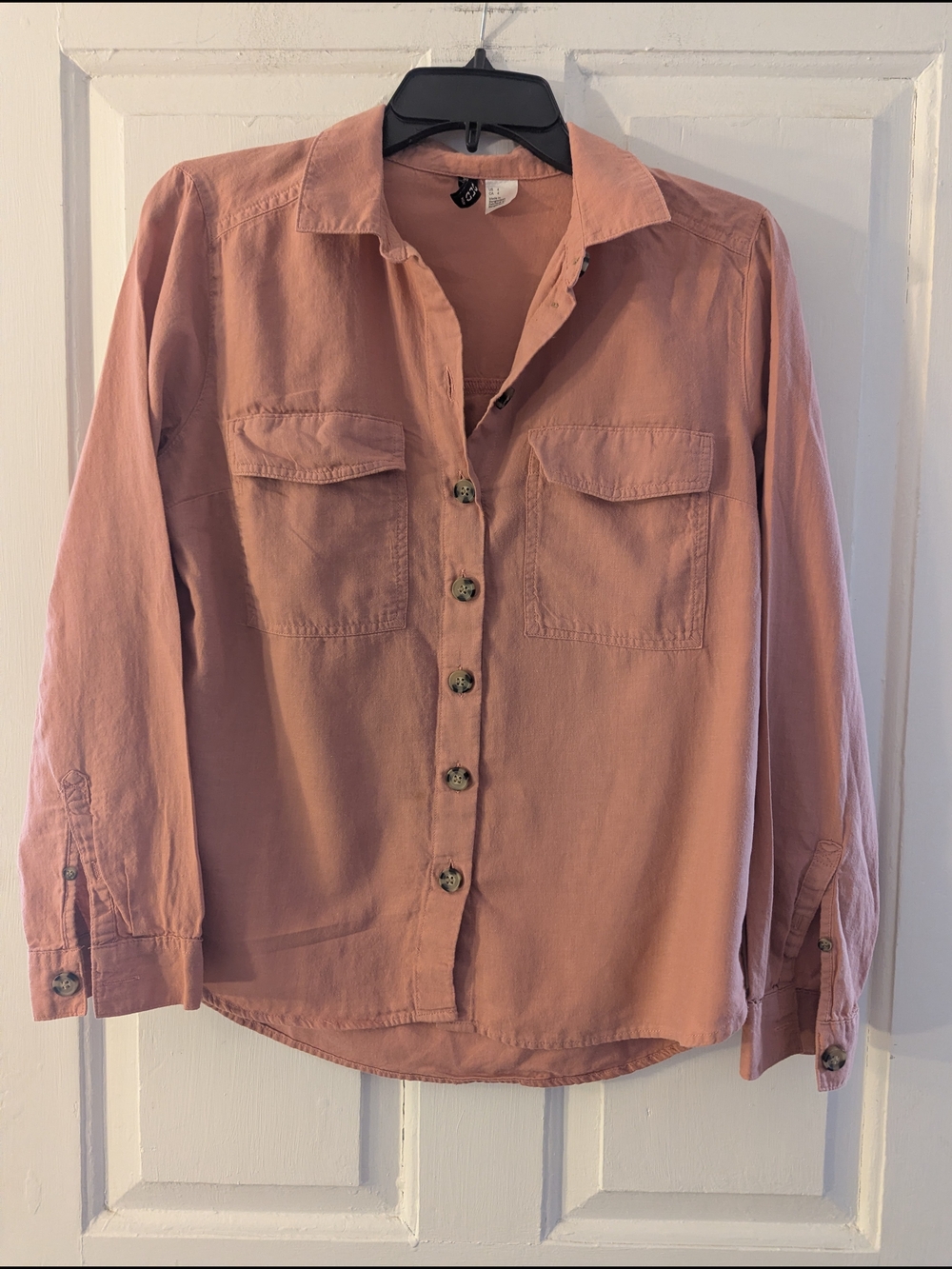 H&M Divided Coral Button-Up Shirt